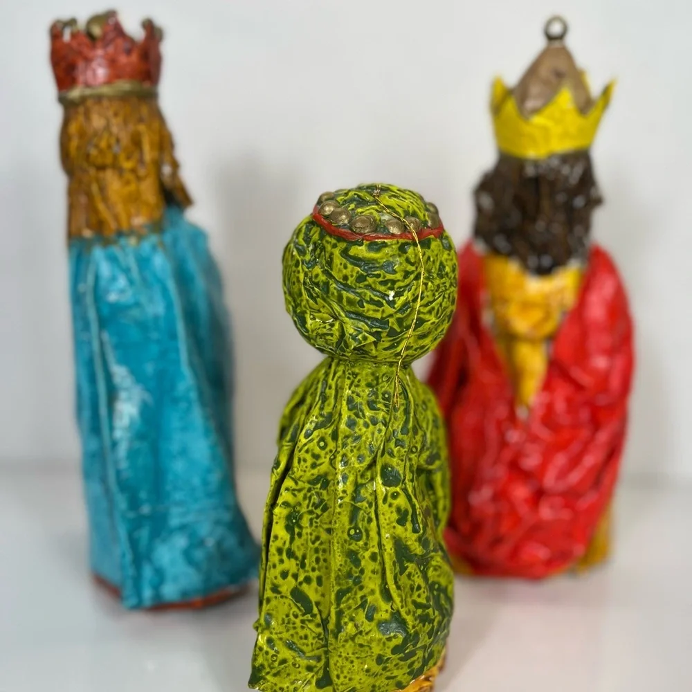 Vintage Paper Mache‎ Wisemen Wiseman Peoples Republic of China MCM Nativity